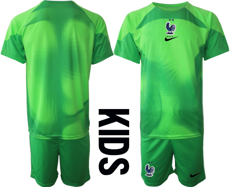 Youth 2022 World Cup National Team France green goalkeeper blank Soccer Jersey->netherlands(holland) jersey->Soccer Country Jersey